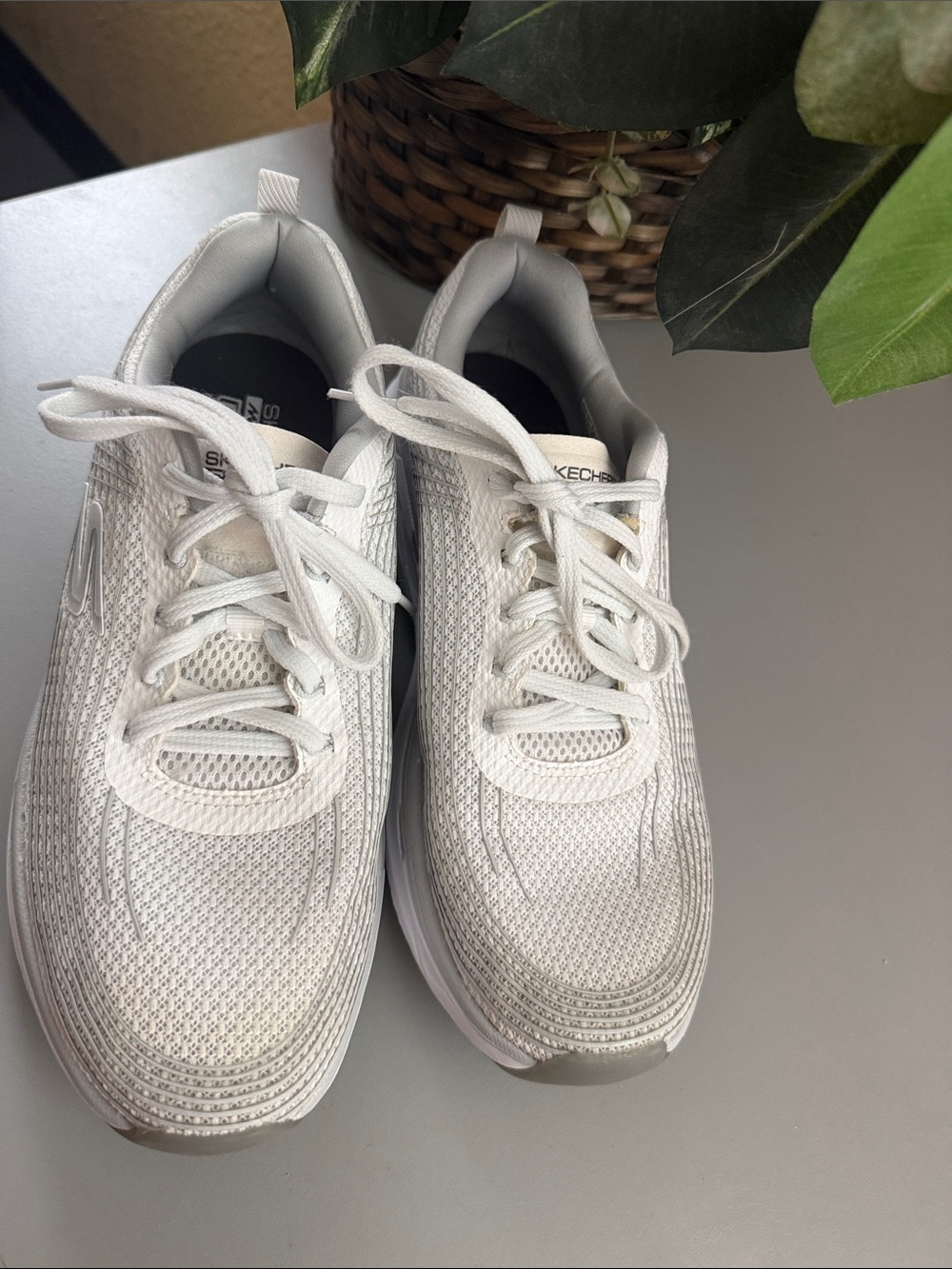 Skechers Men’s White Mesh Athletic Sneakers